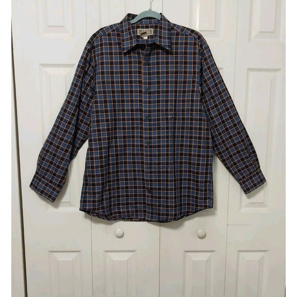 Duluth Trading Men Plaid Button Shirt Wrinkle Fighter Size Med Casual Workwear - Picture 1 of 4